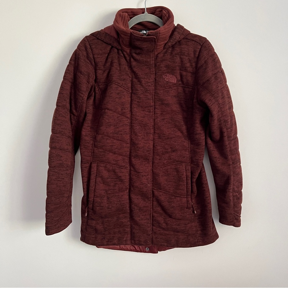 The North Face Indy Insulated Parka Sequoia Red Maroon Heather Jacket Coat Small - Picture 2 of 13